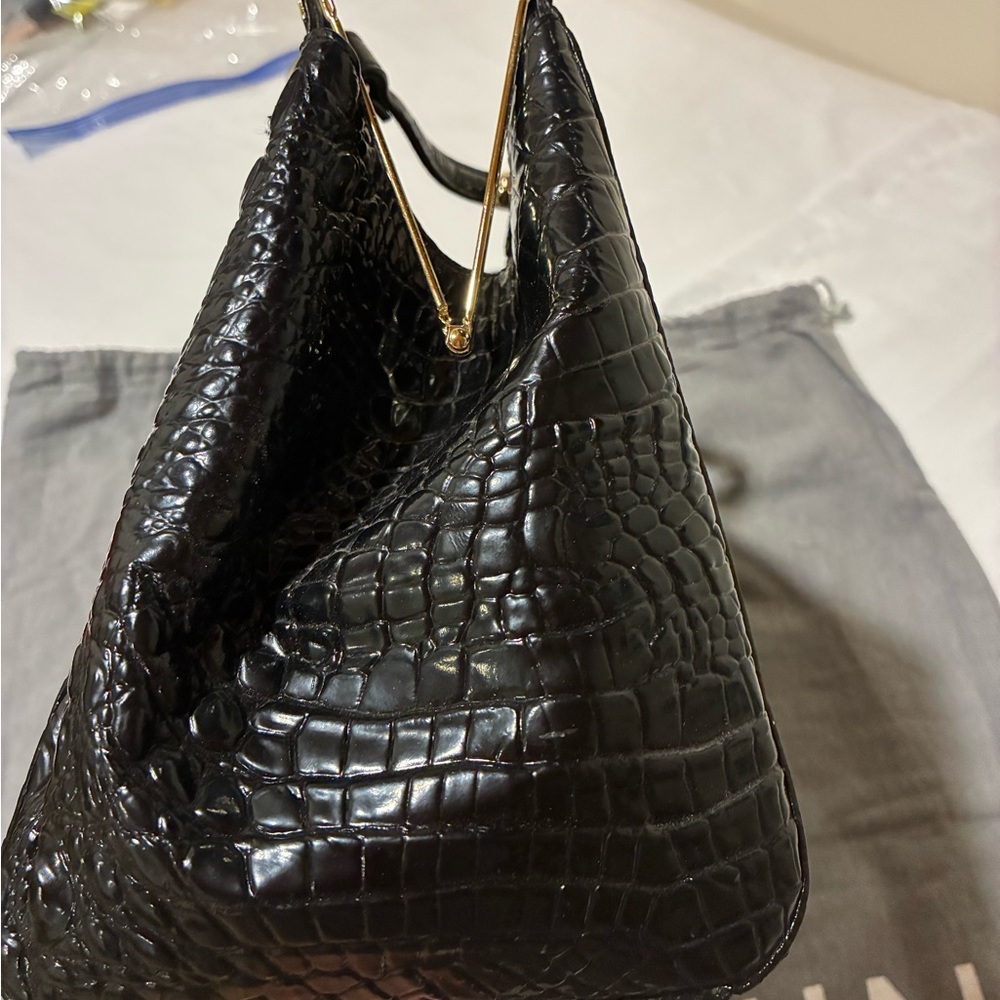 Brahmin Black Crocodile Pattern Shoulder Bag - image 6